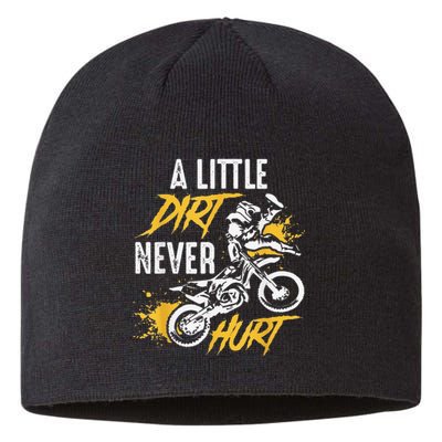 Funny Dirt Bike Gift Dirt Never Hurt Motocross Gift Sustainable Beanie