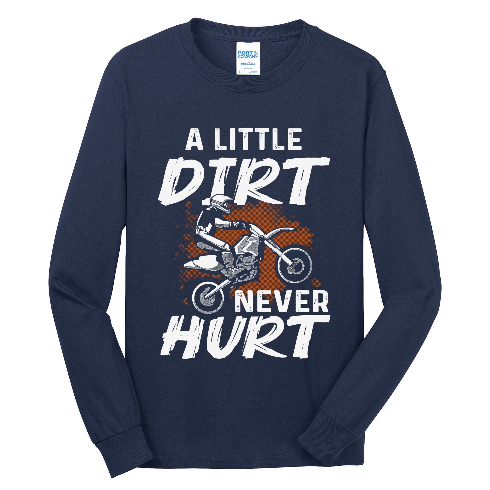 Funny Dirt Bike Art For Boy Motocross Biker Motorcycle Tall Long Sleeve T-Shirt