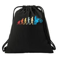 Funny Dirt Bike Evolution MX Motocross Rider vintage retro Drawstring Bag