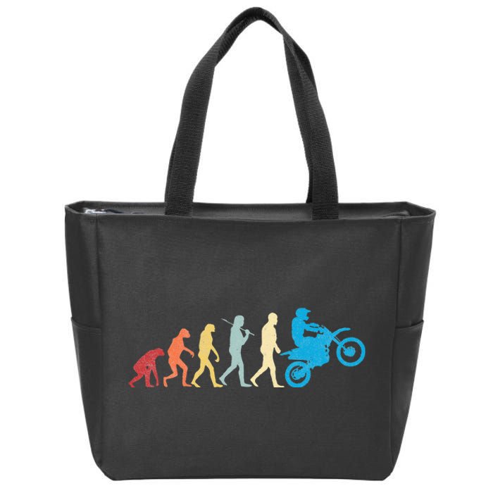 Funny Dirt Bike Evolution MX Motocross Rider vintage retro Zip Tote Bag