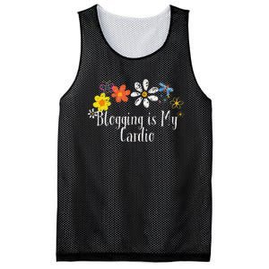 Flowers Drawing Blogging Is My Cardio Funny 2024 Saying Mesh Reversible Basketball Jersey Tank