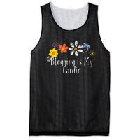 Flowers Drawing Blogging Is My Cardio Funny 2024 Saying Mesh Reversible Basketball Jersey Tank