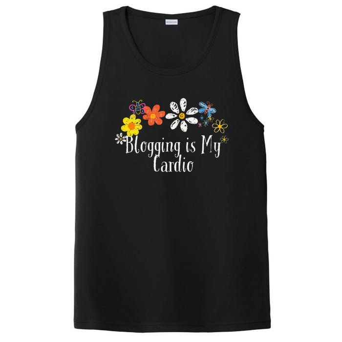 Flowers Drawing Blogging Is My Cardio Funny 2024 Saying PosiCharge Competitor Tank