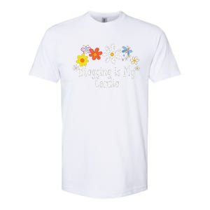 Flowers Drawing Blogging Is My Cardio Funny 2024 Saying Softstyle CVC T-Shirt