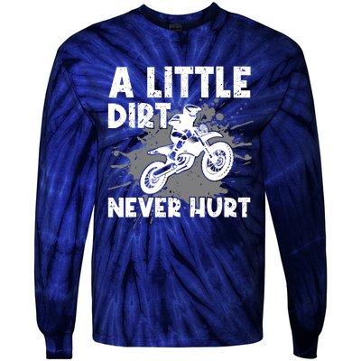 Funny Dirt Bike Design For Motocross Riding Tie-Dye Long Sleeve Shirt