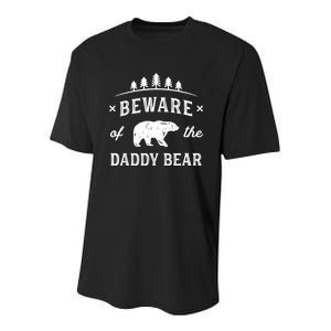 Fathers Day / Beware Daddy Bear Trees / Protective Dads Youth Performance Sprint T-Shirt