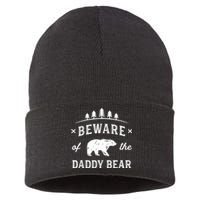 Fathers Day / Beware Daddy Bear Trees / Protective Dads Sustainable Knit Beanie