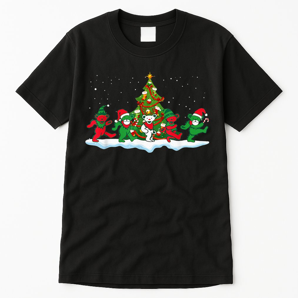 Festive Dancing Bears Holiday Gift Tall T-Shirt
