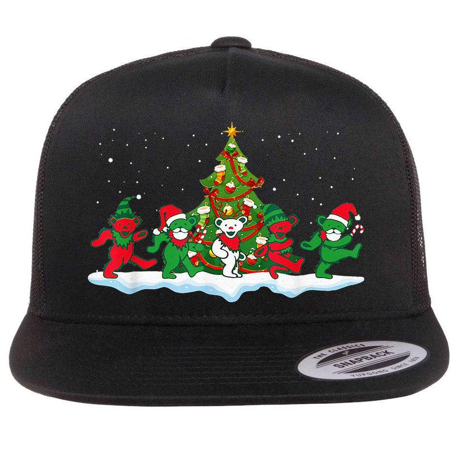 Festive Dancing Bears Holiday Gift Flat Bill Trucker Hat