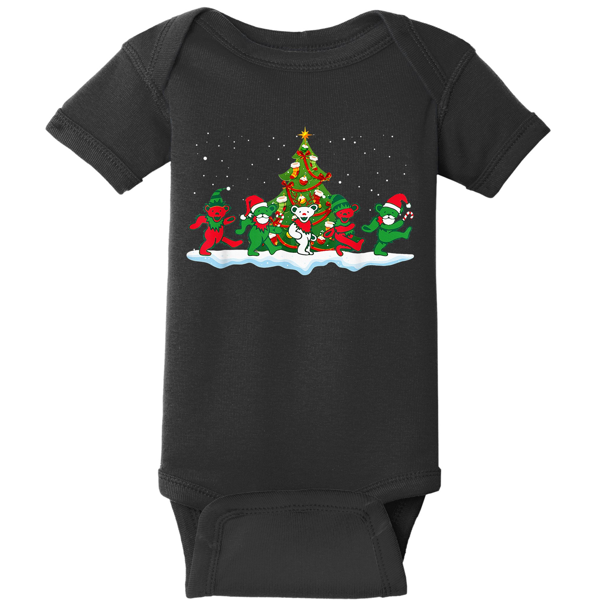 Festive Dancing Bears Holiday Gift Baby Bodysuit