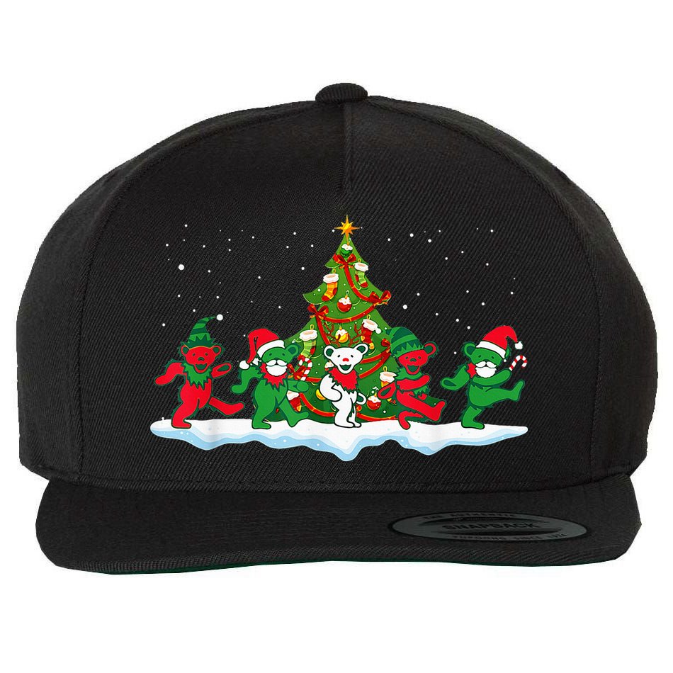 Festive Dancing Bears Holiday Gift Wool Snapback Cap