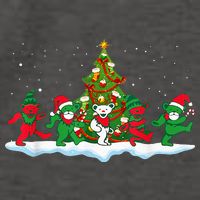 Festive Dancing Bears Holiday Gift Vector Backpack