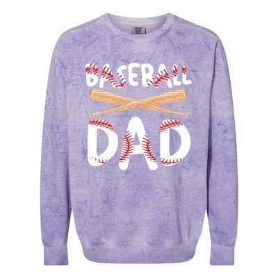 Father's Day Baseball Softball Lover Baseball Dad Cool Gift Colorblast Crewneck Sweatshirt