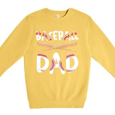 Father's Day Baseball Softball Lover Baseball Dad Cool Gift Premium Crewneck Sweatshirt