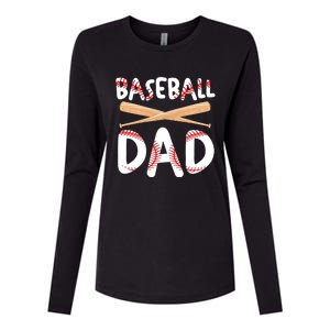 Father's Day Baseball Softball Lover Baseball Dad Cool Gift Womens Cotton Relaxed Long Sleeve T-Shirt