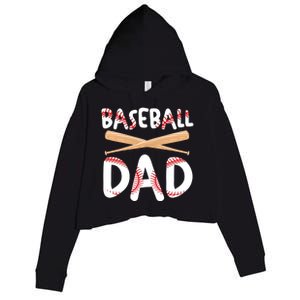 Father's Day Baseball Softball Lover Baseball Dad Cool Gift Crop Fleece Hoodie