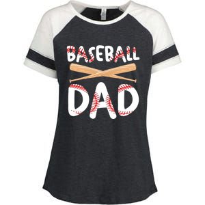 Father's Day Baseball Softball Lover Baseball Dad Cool Gift Enza Ladies Jersey Colorblock Tee