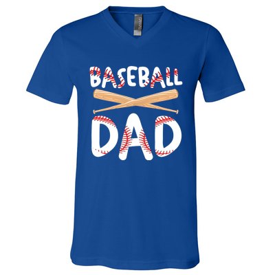 Father's Day Baseball Softball Lover Baseball Dad Cool Gift V-Neck T-Shirt