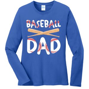 Father's Day Baseball Softball Lover Baseball Dad Cool Gift Ladies Long Sleeve Shirt