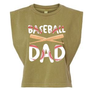 Father's Day Baseball Softball Lover Baseball Dad Cool Gift Garment-Dyed Women's Muscle Tee