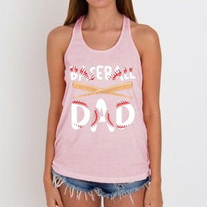 Father's Day Baseball Softball Lover Baseball Dad Cool Gift Women's Knotted Racerback Tank