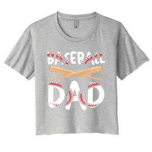 Father's Day Baseball Softball Lover Baseball Dad Cool Gift Women's Crop Top Tee