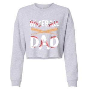 Father's Day Baseball Softball Lover Baseball Dad Cool Gift Cropped Pullover Crew