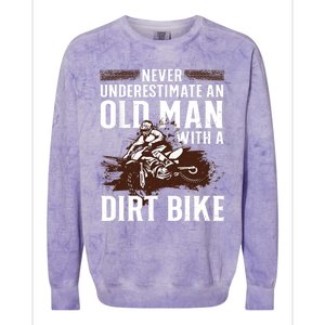 Funny Dirt Bike Art For Dirtbike Lover Grandpa Motorbike Colorblast Crewneck Sweatshirt