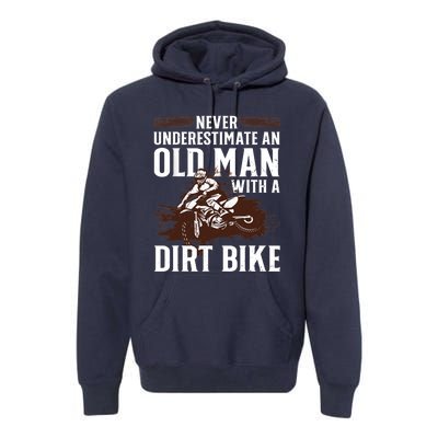 Funny Dirt Bike Art For Dirtbike Lover Grandpa Motorbike Premium Hoodie