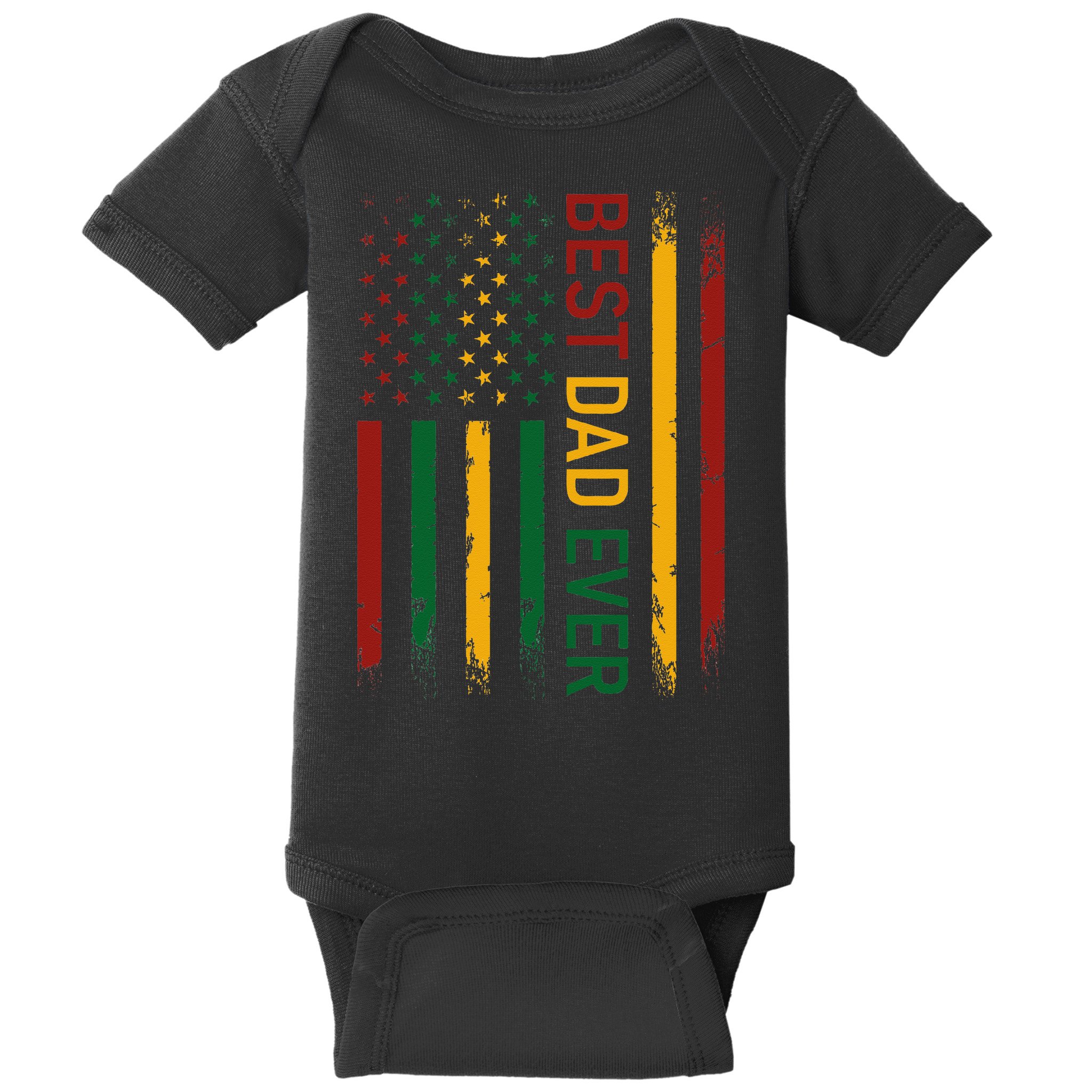 Father's day Best dad ever with US american flag Baby Bodysuit