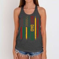 Father's day Best dad ever with US american flag Women's Knotted Racerback Tank
