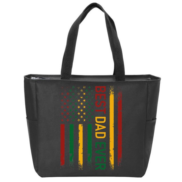 Father's day Best dad ever with US american flag Zip Tote Bag