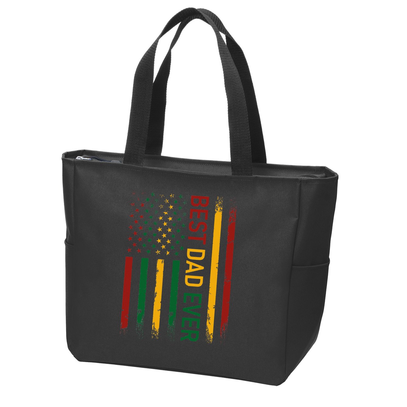 Father's day Best dad ever with US american flag Zip Tote Bag