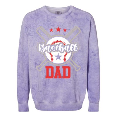 Father's Day Baseball Softball Lover Baseball Dad Meaningful Gift Colorblast Crewneck Sweatshirt