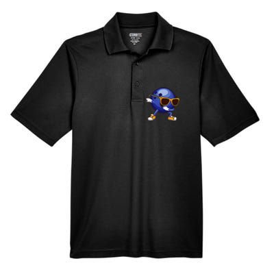 Funny Dabbing Bowling Gift For Bowler Dancer Men's Origin Performance Piqué Polo