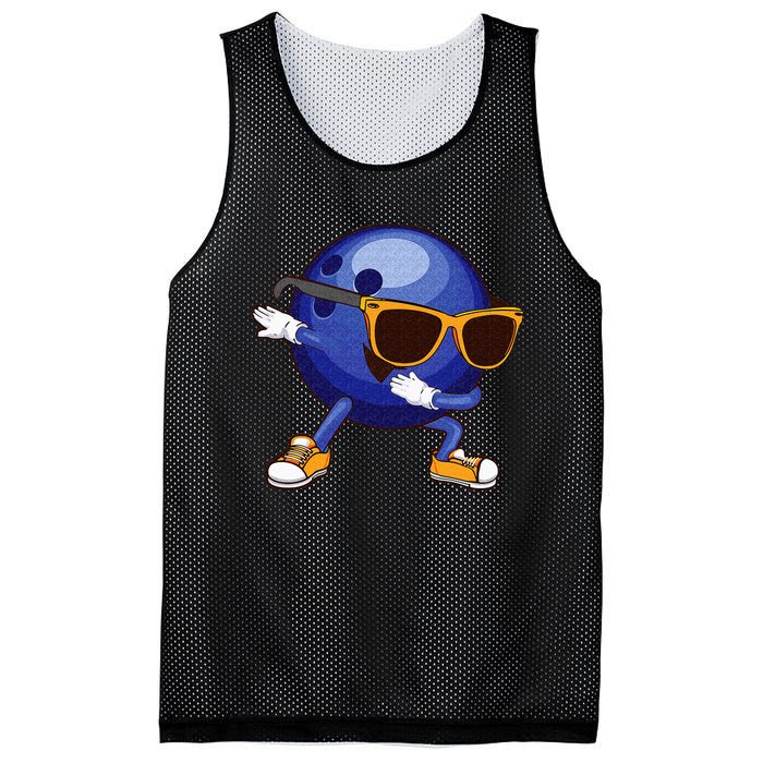 Funny Dabbing Bowling Gift For Bowler Dancer Mesh Reversible Basketball Jersey Tank