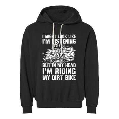 Funny Dirt Bike Art For Dirtbike Motorcycle Riding Garment-Dyed Fleece Hoodie