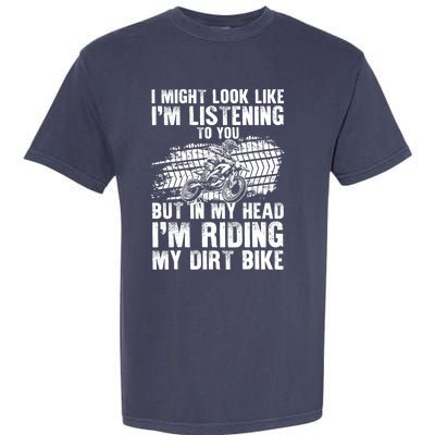 Funny Dirt Bike Art For Dirtbike Motorcycle Riding Garment-Dyed Heavyweight T-Shirt