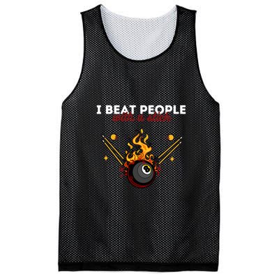 Father's Day Billiards Pool Player I Beat People With A Stick Gift For Dad Mesh Reversible Basketball Jersey Tank