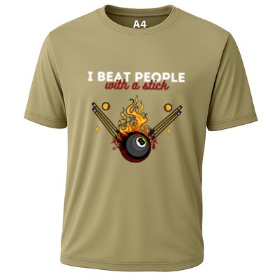 Father's Day Billiards Pool Player I Beat People With A Stick Gift For Dad Performance Shirt