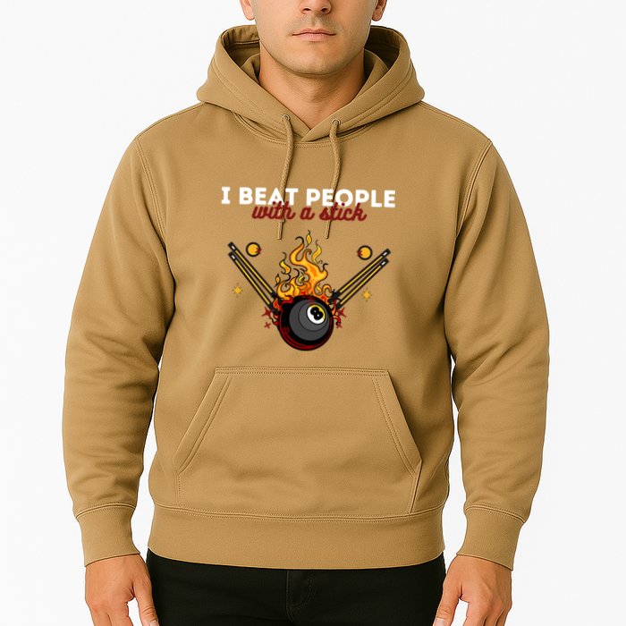 Father's Day Billiards Pool Player I Beat People With A Stick Gift For Dad Hoodie