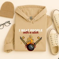 Father's Day Billiards Pool Player I Beat People With A Stick Gift For Dad Hoodie