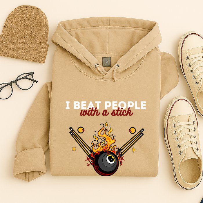 Father's Day Billiards Pool Player I Beat People With A Stick Gift For Dad Hoodie