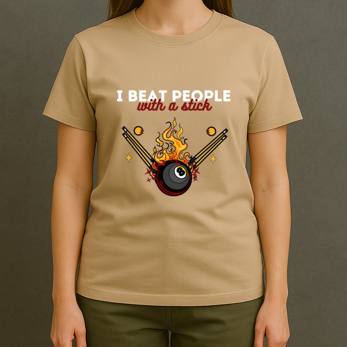 Father's Day Billiards Pool Player I Beat People With A Stick Gift For Dad T-Shirt