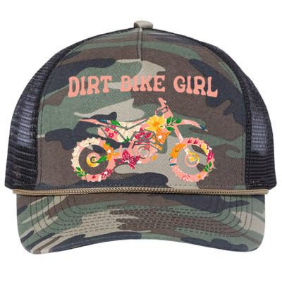 Funny Dirt Bike Motocross Dirt Biking Dirt Bike Girl Retro Rope Trucker Hat Cap