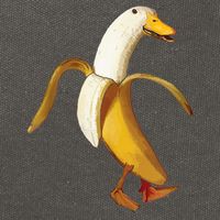Funny Duck Banana Farm Animal Lover Cotton Canvas Backpack