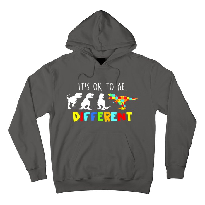 Funny Dinosaur Boy Its Ok To Be Different Gift Autism Awareness Hoodie