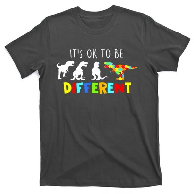 Funny Dinosaur Boy Its Ok To Be Different Gift Autism Awareness T-Shirt