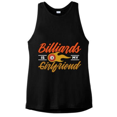 Father's Day Billiards Is My Girlfriend Pool Player Gift For Dad Ladies PosiCharge Tri-Blend Wicking Tank