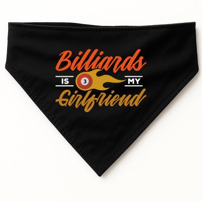 Father's Day Billiards Is My Girlfriend Pool Player Gift For Dad USA-Made Doggie Bandana